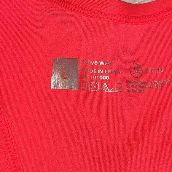 Active Wear Racerback Tank Top Black & Red Large Polyester/Spandex Womens Athlet - Picture 2 of 7